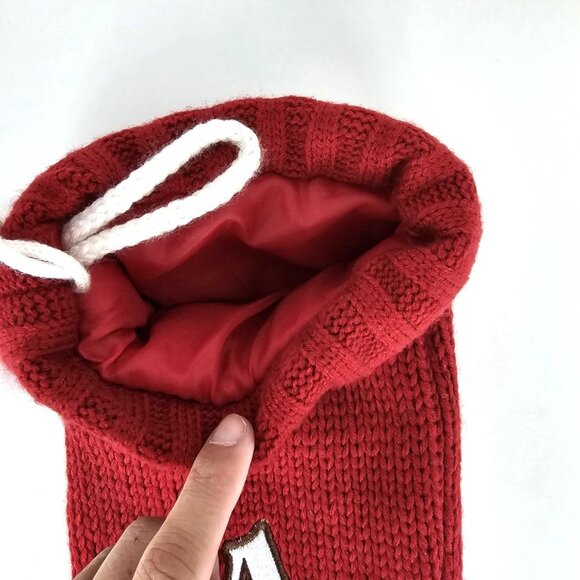 Letter "A" Monogram Knit Christmas Stocking Red & White Wondershop Target 16" - Picture 4 of 5